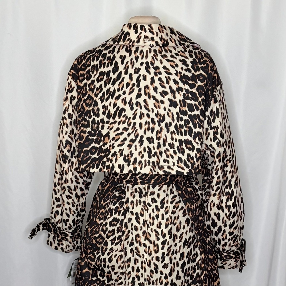 NWT!! KATE SPADE New York Leopard Belted Longline Double Breasted Trench Coat XL - Picture 10 of 16